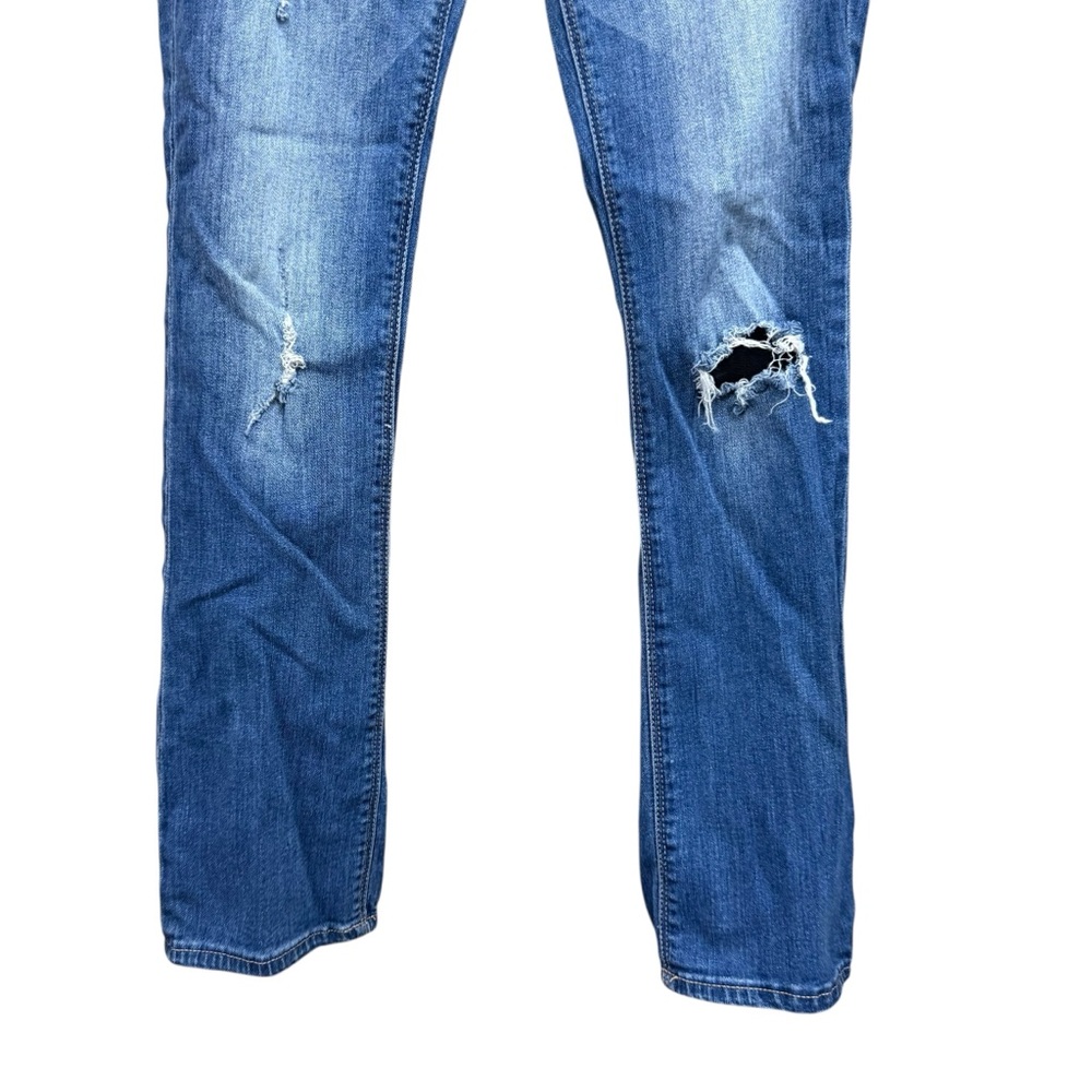 Express Blue Denim Distressed Skinny Jeans GUC Sz 0 Short - Picture 4 of 7